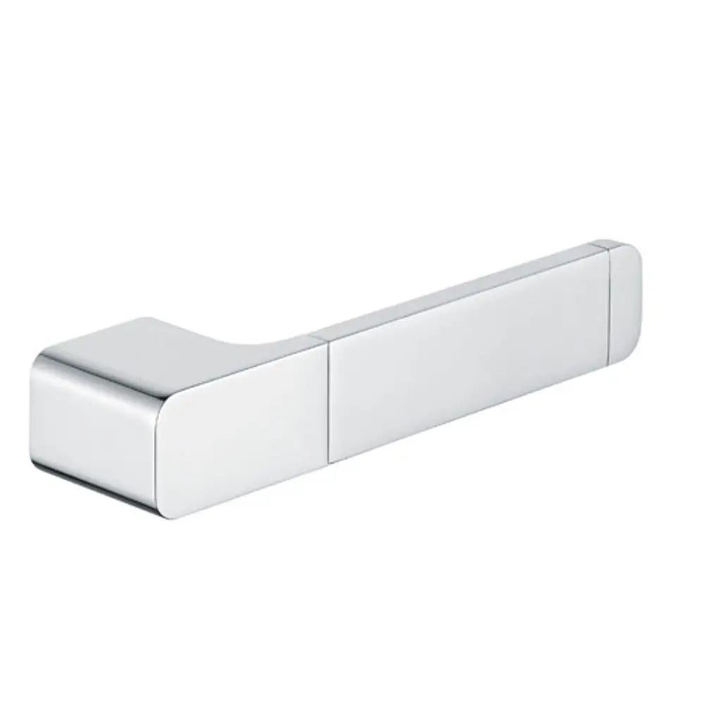 Chromfarbener Halter für Papierrollen, schlichtes Design, passend für Badezimmer oder WC, hergestellt von Kludi.